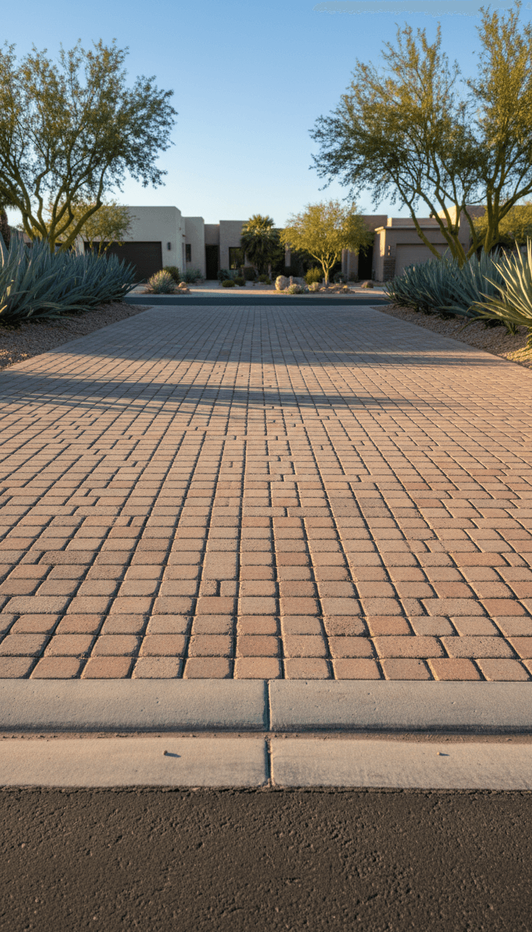 Permeable paver driveway in Palm Desert