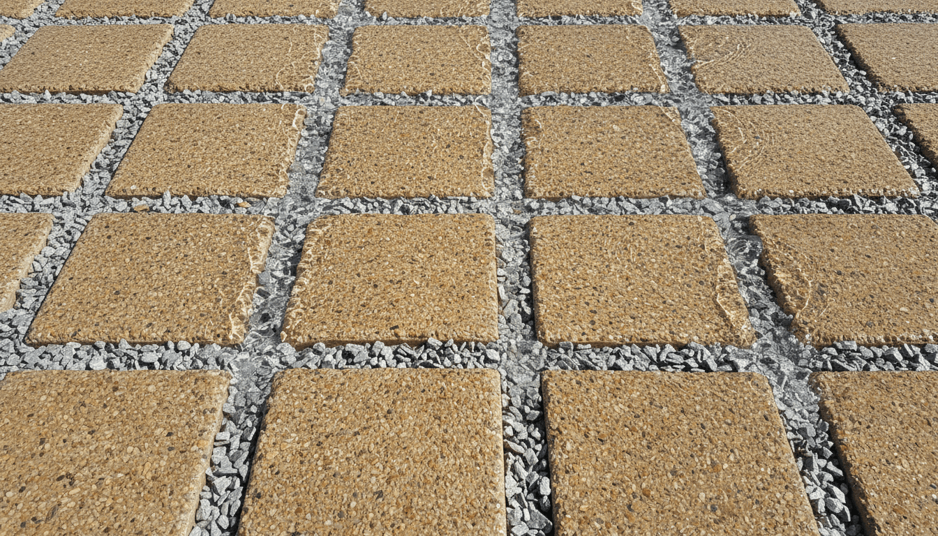 Permeable pavers with aggregate joints allowing water to drain through