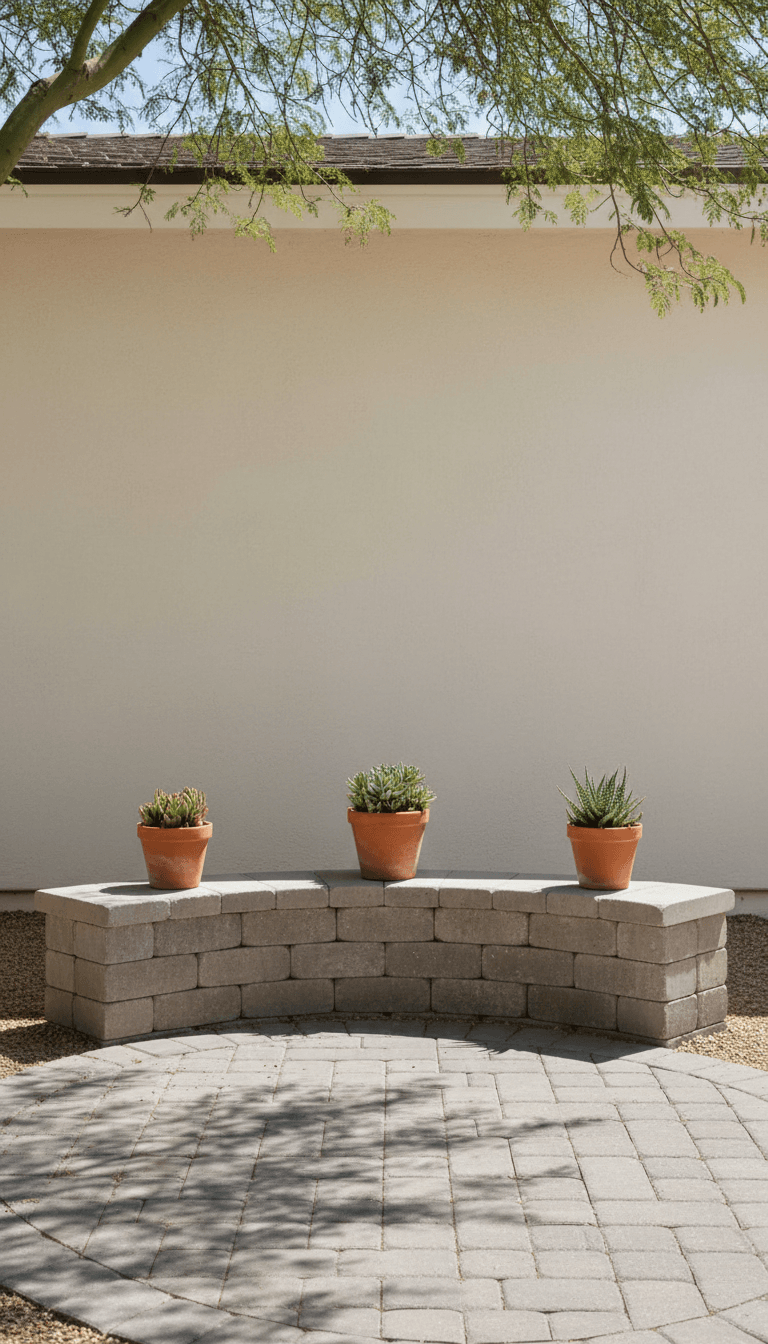 Built-in paver seat wall