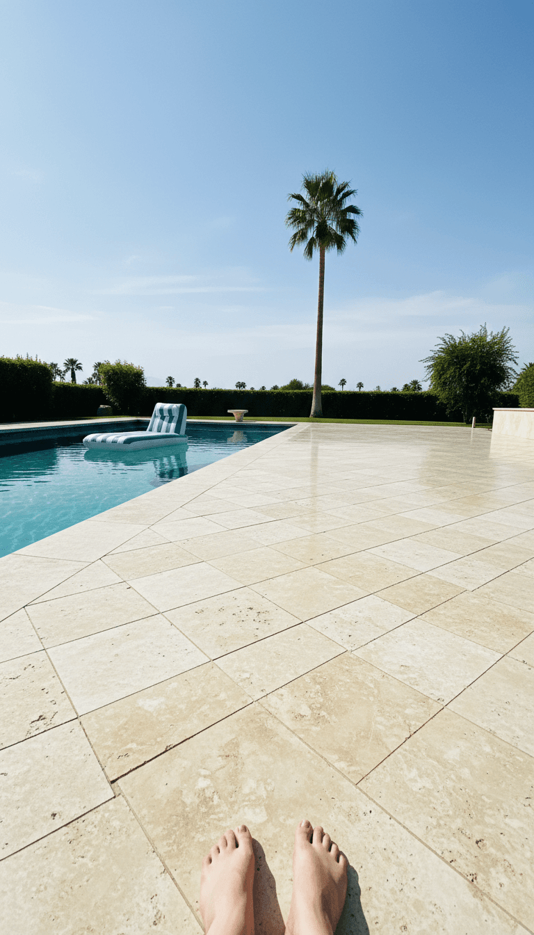 Pool deck, cooled